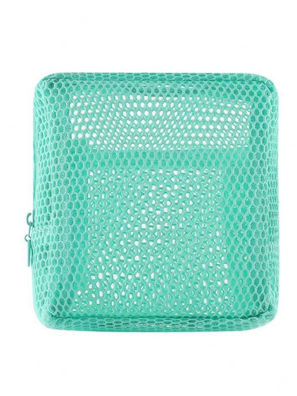 Turquoise Transparent Mesh Pouch